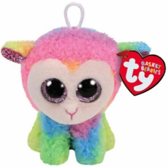 Ty Basket Beanies Daffodil Rainbow Lamb Sheep Mini Plush Stuffed Toy 3" Easter - Picture 1 of 1